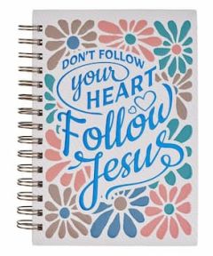 Journal: Wirebound-Follow Jesus Peach Floral Mosaic JLW334