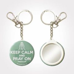 Mirror Keychain: Keep Calm And Pray On