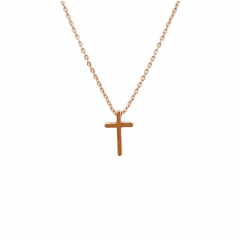 Necklace with Mini Cross, Rose Gold