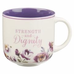 Mug: Ceramic-Strength Dignity Purple Rose MUG1223