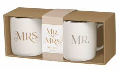 Mug: Ceramic SET of 2, Mr & Mrs White MUGS56