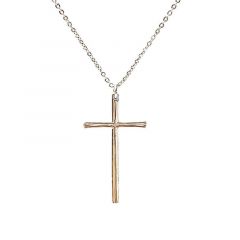 Necklace with Cross, White Gold