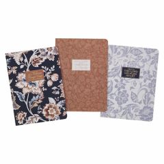 Notebook Set of 3-I Can Do All Things Honey-brown and Navy NBS078