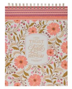 Spiral Notepad-Trust in the Lord Coral Floral Large NP102