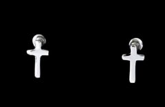 Mini Cross Earrings - 925 Silver