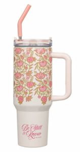 Tumbler with Reusable Straw-Be Still Pink Spring Floral SMUG280