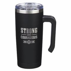 Mug: Stainless Steel with Handle-Strong Courageous Black SMUG326