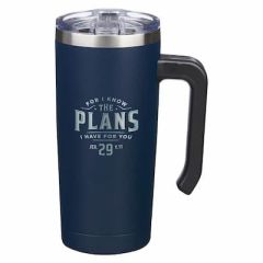 Mug: Stainless Steel with Handle-Plans I have for You Blue SMUG327