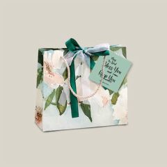 Gift Bag-Green Floral  Medium (031511)