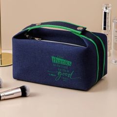 Traveling Pouch-Give Thanks Navy Blue