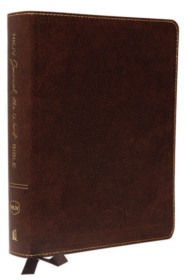 NKJV Journal the Word Bible Large Print Bonded Leather-Brown | Cru