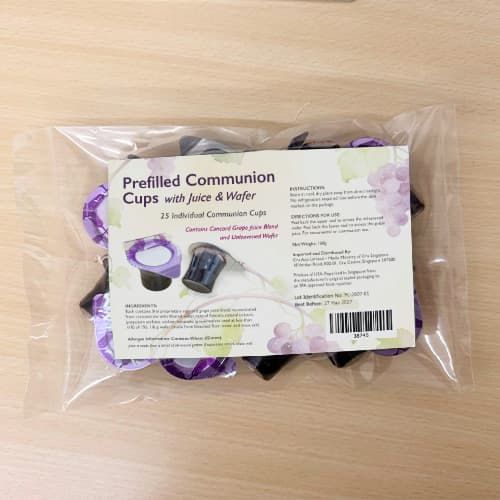 Prefilled Communion Cups with Juice and Wafer 25 Cups