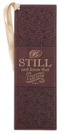 Bookmark FauxLeather-Be Still and Know Brown, BMF114