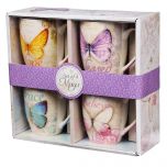 Mug: Ceramic SET of 4, Butterfly Blessings, MUGS25