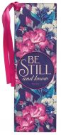 Bookmark FauxLeather-Be Still And Know, Vintage Floral, BMF136