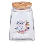 Glass Gratitude Jar with Cards Me and My House Purple Floral, JAR004