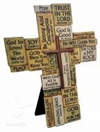 Cross-Resin Table Top:Stacked Stone Scripture 11458
