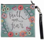 Zippered Bag: Square Wristlet-Faith Over Fear, 83883