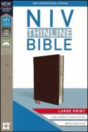 NIV, Thinline Bible, Large Print, Bonded Leather, Burgundy, Thumb Indexed