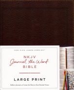 NKJV Journal the Word Bible Large Print Bonded Leather-Brown