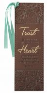 Bookmark FauxLeather-Trust With All Your Heart, Brown, BMF139