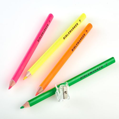 BibleMarker-Neon Pencils, Set of 4 with Sharpener