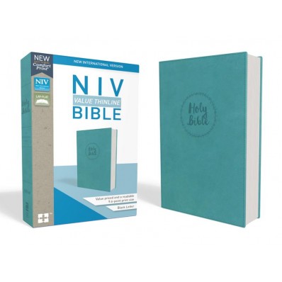 NIV, Value Thinline Bible, Leathersoft, Blue, Comfort Print