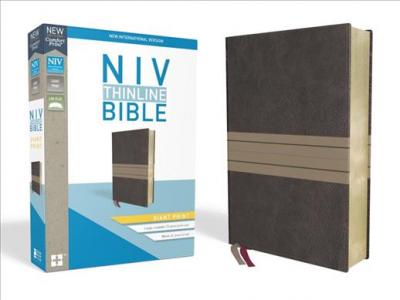 NIV, Thinline Bible, Giant Print, Imitation Leather, Brown/Tan