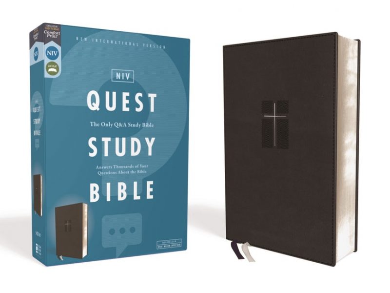 NIV Quest Study Bible, Leathersoft, Black, Comfort Print