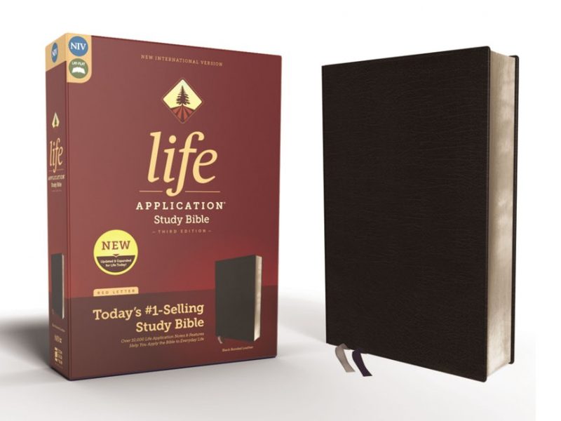 NIV Life Application Study Bible, Third Edition, Bonded Leather, Black, Red Letter