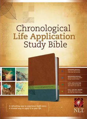 NLT Chronological Life Application Study Bible (Leatherlike Brown/Green/Dark Teal)