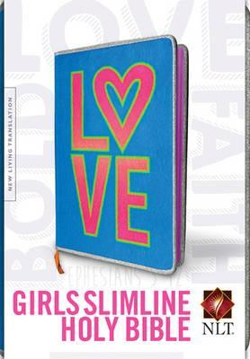 NLT Girls Slimline Bible (Plush Neon)