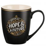 Mug: Ceramic-Hope & A Future, Black and Gold, MUG808