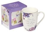 Mug: Ceramic-Trust in the LORD, Purple Floral, MUG841