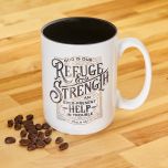 Mug: Ceramic-Refuge and Strength, White, MUG911