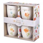 Mug Ceramic: Set of 4, Grateful and Joyful MUGS20