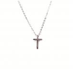 Necklace with Mini Cross, White Gold
