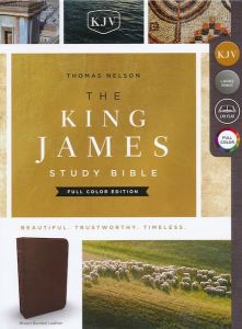 KJV Study Bible, Bonded Leather-Brown, Full Color Edn