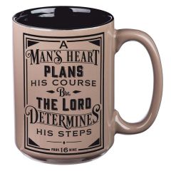 Mug:Ceramic-Man's Heart Plans  Brown