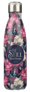 Water Bottle: Stainless Steel-Be Still and Know, Vintage Flora, FLS067
