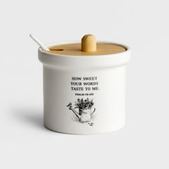 Jar with Ceramic Spoon-How Sweet Your Words J8353