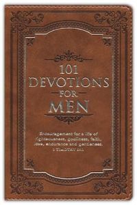 101 Devotions For Men 1 Timothy 6:11 Brown Faux Leather Flexcover