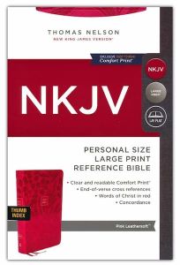 NKJV End-of-Verse Reference Bible, Personal Size Large Print, Leathersoft, Pink