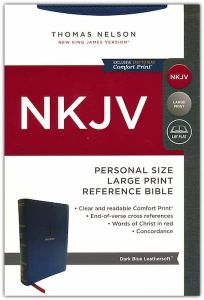 NKJV End-of-Verse Reference Bible, Personal Size, Large Print, Leathersoft, Blue,