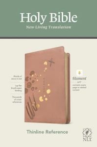 NLT Thinline Reference Holy Bible, LeatherLike, Brushed Pink