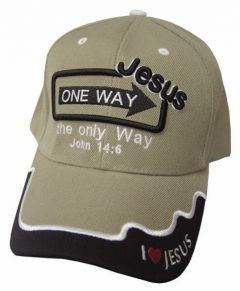 Cap: One Way Jesus, Khaki, 53760