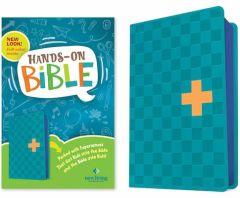 NLT Hands-On Bible for Kids, 3rd Edition LeatherLike Blue Check Cross