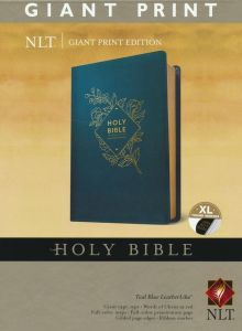 NLT Giant-Print Holy Bible, Soft Leather-Look, Teal Blue (Indexed)