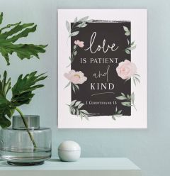 Framed Wrapped Canvas: Love Is Patient And Kind, CVS0104
