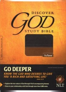 NLT Discover God Study Bible TuTone Leatherlike, Chestnut/Brown